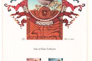 1981 Isle of Man Limited Edition Lithographed Print measuring 333mm X 257mm showing Europa Folklore Commemorative Stamps with First Day of Issue Cancel