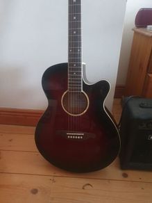 Acoustic guitar with amp