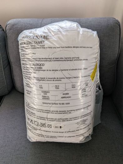 Single 13.5 Tog Anti-Allergy Duvet