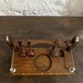 Victorian Oak Smokers Companion and pipes. Image 3