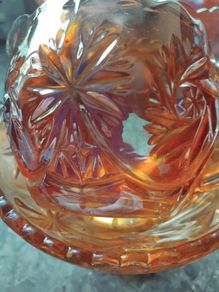 A Beautiful 2piece Carnival Glass Milk Jug And Sugar Bowl