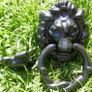 Vintage Lions Head Door Knocker Cast Iron Antique Image 7