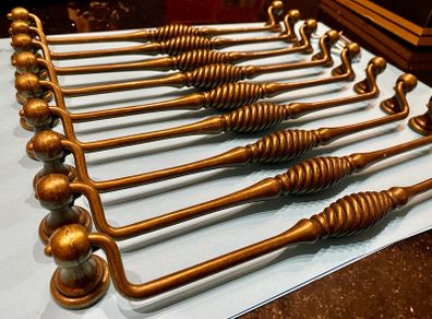 Decorative drawer handles , antique brass 275mm wide