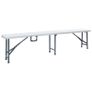 Folding Garden Table with 2 Benches 180 cm Steel and HDPE White Image 4
