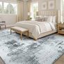 Modern Abstract Area Rugs Living Room 200x280cm, Machine Washable Non-Slip Short Pile Rug, Durable Faux Wool Carpet for Bedroom, Dining Room, Home Office, Grey Image 4