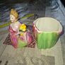 Vintage Hand-Painted Porcelain Lady Vanity Trinket Box Postage Available or Collection Image 3