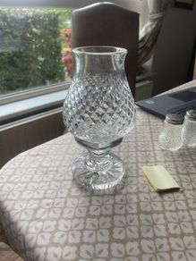 waterford crystal tea light holder with etching