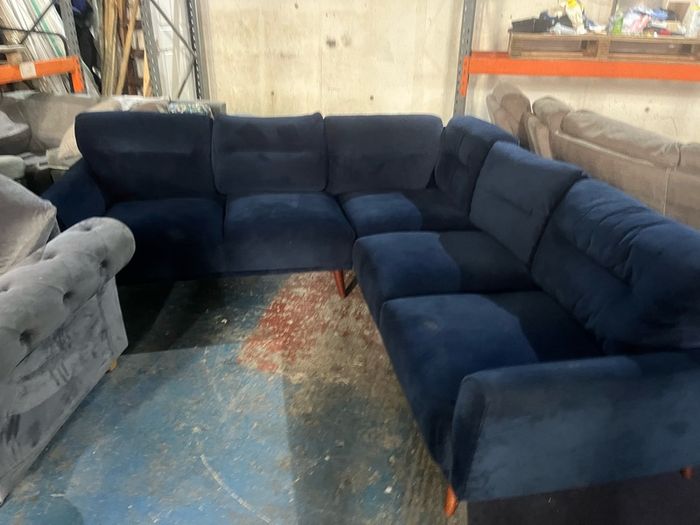 Blue corner sofa set couch