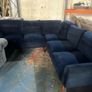 Blue corner sofa set couch Image 3