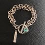 Antique Silver Plated Crystal Toggle Bracelet Image 8