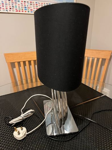 Elegant Black & Silver Table Lamp