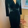 Rowen Avenue Teal Velvet like Wrap style Dress - Size S Image 5
