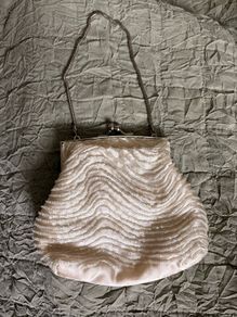 Cream Beaded Purse