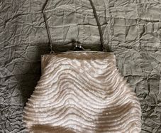 Cream Beaded Purse