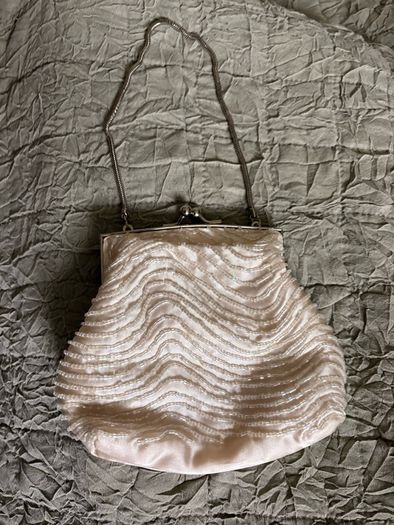 Cream Beaded Purse