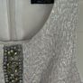 New Miss Selfridge Silver Metallic Embellished Skater Dress Image 7