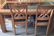 Solid Oak dining table and 6 chairs