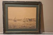 Old Maritime Picture of Yacht's racing in Cobh