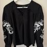 VERO MODA Charlotte Embroidered Sleeve Top Black Size S! Image 6