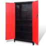 Tool Cabinet with 2 Doors Steel 90x40x180 cm Black and Red Image 2