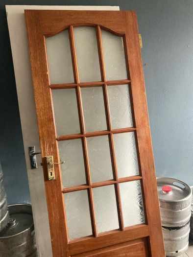 2 timber/glass doors, 1 hollow(white) door