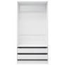 Wardrobe High Gloss White 100x50x200 cm Chipboard Image 4