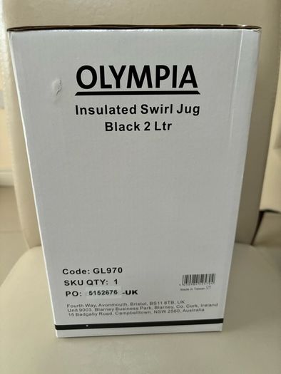 Olympia insulated swirl jug black 2litre