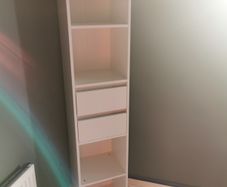 Brand new white bookcase unit with two drawers H 171 cmxD30 cmxW 36 cm