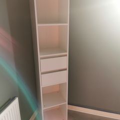 Brand new white bookcase unit with two drawers H 171 cmxD30 cmxW 36 cm