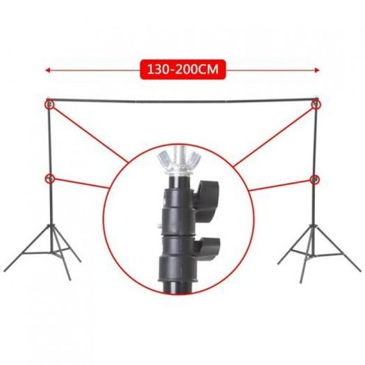 443442 2 x 2m Stand + 1.6 x 3m Non Woven Fabric Black, White, Green Background