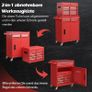 2 in 1 tool trolley on wheels workshop trolley lockable including hooks 8 compartments case adjustable shelf no tools professional metal 100 kg load capacity 59 x 28 x 102 cm Image 6