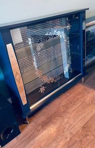 Navy Drinks Display Cabinet