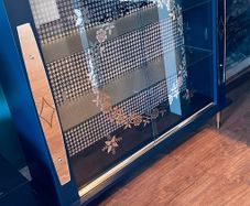 Navy Drinks Display Cabinet