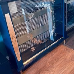 Navy Drinks Display Cabinet