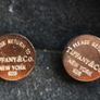 Tiffany & Co. 925 Sterling Silver Gold Plated Return to Tiffany Mini Round Tag Stud Earrings Image 2
