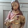 Large, vintage, cast Jesus Sacred Heart statue. Image 2
