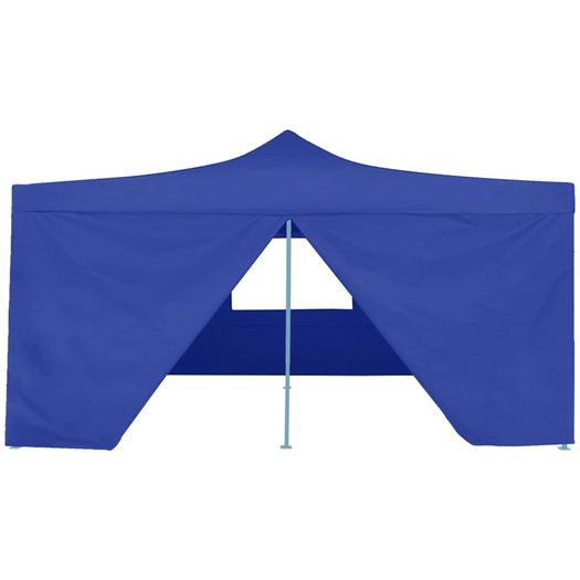 Folding Gazebo with 4 Sidewalls 5x5 m Blue