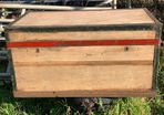 Old Irish Pine Wooden Chest Width 100cm Depth 53cm Height 51cm