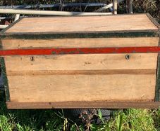 Old Irish Pine Wooden Chest Width 100cm Depth 53cm Height 51cm