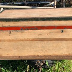 Old Irish Pine Wooden Chest Width 100cm Depth 53cm Height 51cm