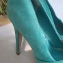 ALDO suede aqua peep toe heels Sz 40 (Fit 7UK) Image 3