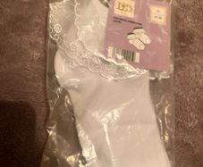 communion socks white with frill