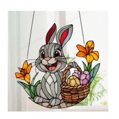 Cute Bunny & Easter Basket House Decoration - nice gift