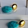 Gold & Turquoise Coin Candy Drop Earrings Image 5