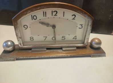 Art Deco German Gilded Brass Mantle Clock