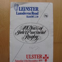 Leinster vs Ulster 13 December 1975 Program