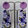 Lavender Geometric Floral Motif Earrings Image 4