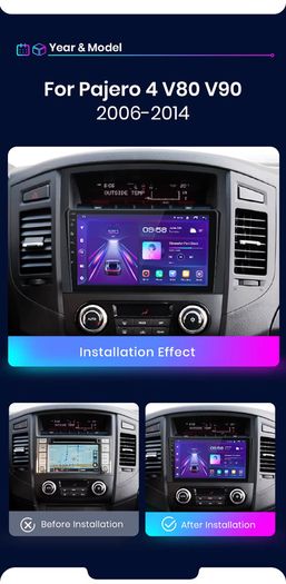 CarPlay Android Auto Car Radio For Mitsubishi Pajero 4 V80 V90 2006-2014 GPS Multimedia 2 din