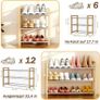 Shoe Rack Wooden, 3-Tier Oak Shoe Rack Expandable Stainless Steel Design, Ideal for Small Shoe Storage for Narrow Space, Suitable for Entrances, Garages Image 3
