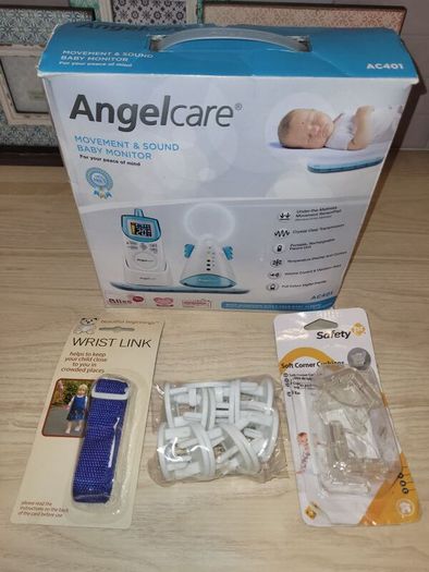 Baby Safety bundle - Angelcare Baby Monitor/Socket Covers/Corner Cushions/Wrist Link